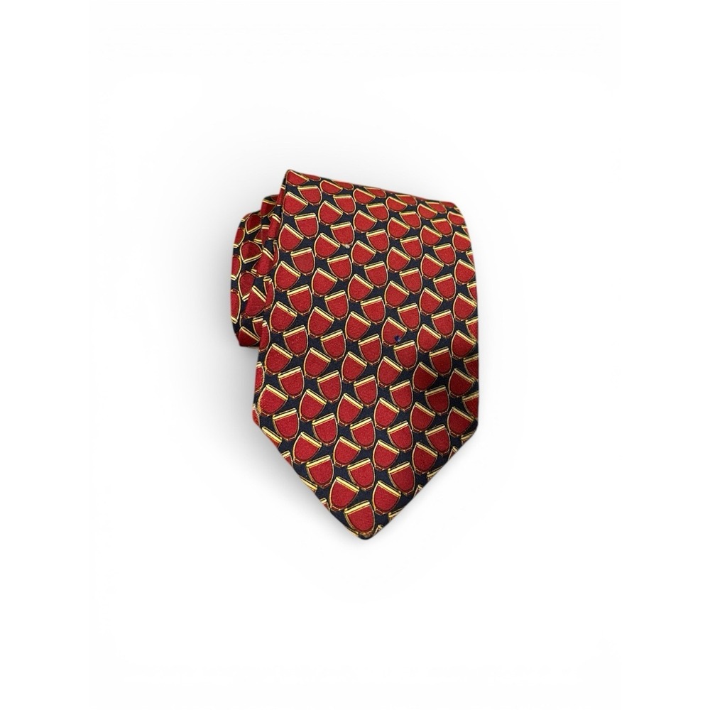 Brooks Brothers Silk Red & Gold Rare Design Preppy Old Money Classic